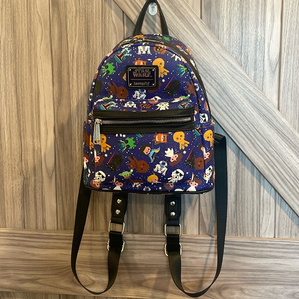 Loungefly Star Wars Chibi Print Mini Backpack, Excellent Condition!